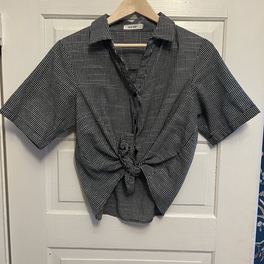 Checkered Button Up Top - Picture 2 of 5
